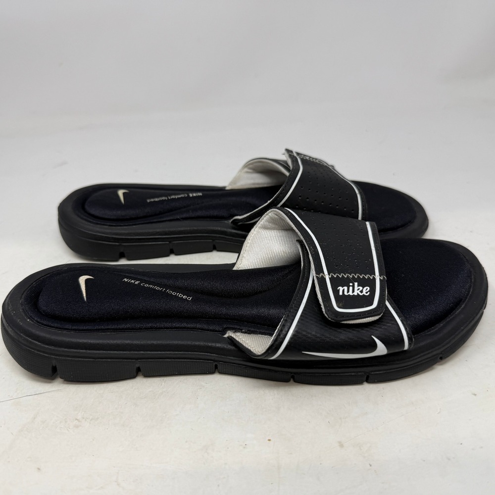 Nike Slides Womens 8 360883-011 Black Comfort Footbed EUC